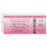 Bubble Pink Ticket Invitations