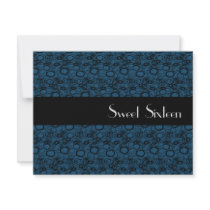 Bubbles Of Dark Blue Sweet Sixteen Invitation
