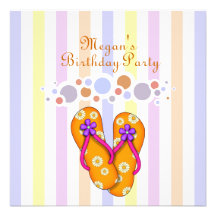 Bubbles & Thongs Birthday Invitation