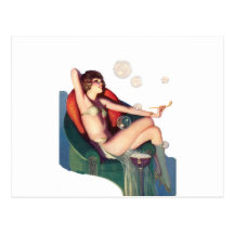 Bubbles with a Classic Pin-up Postcards