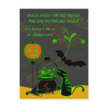Bubbling Cauldron Halloween Party Invitation postcards