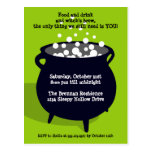 Bubbling cauldron potion green Halloween party Post Cards