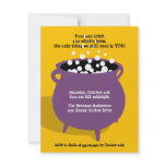Bubbling cauldron potion yellow Halloween party Invites