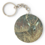 Buck in the Grass Key Chain