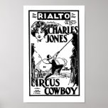 Buck Jones CIRCUS COWBOY silent cowboy movie ad Poster