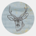 Buck Round Stickers
