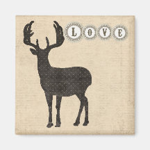 Buck Silhouette Love Magnet