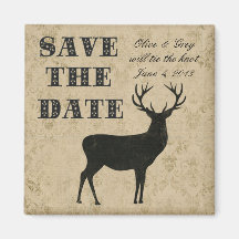 Buck Silhouette Save the Date Magnet