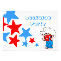 Buckaroo Birthday Stars Western Cowboy Invitation