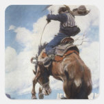 Bucking by NC Wyeth, Vintage Cowboy Rodeo Horse Sticker