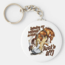 bucking off key chain