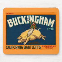 Buckingham Bartlett Apples - Vintage Crate Label Mouse Mats