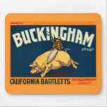 Buckingham Bartlett Apples - Vintage Crate Label mousepads