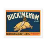 Buckingham Bartlett Apples - Vintage Crate Label postcards