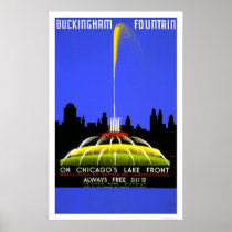 Buckingham Fountain 1939 WPA Print