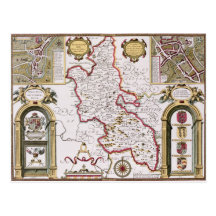 Buckinghamshire, engraved by Jodocus Post Card