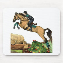 buckskin big leap xc HORSE ART Eventing Mouse Pad