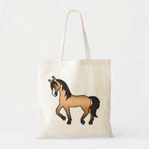 Buckskin Trotting Cartoon Horse Bags