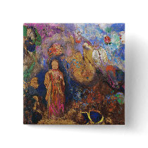 Buddha and the Flower by Odilon Redon Buttons