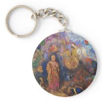 Buddha and the Flower by Odilon Redon Key Chain