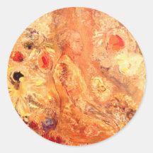 Buddha by Symbolist Painter Odilon Redon Round Stickers