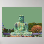 Buddha en Vert Poster