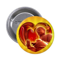 BUDDHA Heart | yellow shine Pinback Button
