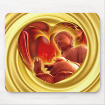 BUDDHA Heart | yellow swirl Mousepad