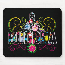 Buddha in Flowers Mouse Mat