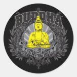 Buddha Is My Om Boy Round Stickers