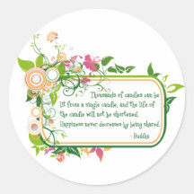 Buddha Single Candle Quote Sticker