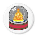 Buddha Snow Globe magnets