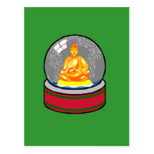 Buddha Snow Globe Postcards