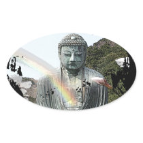 buddha oval sticker
