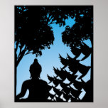 Buddha Sunrise Silhouette Print