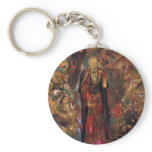 Buddha Walking Among the Flowers keychains