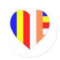 Buddhist Flag Heart stickers