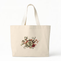 Buddhist Floral Om Canvas Bag