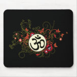 Buddhist Floral Om mousepads