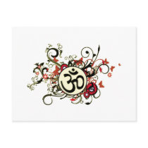 Buddhist Floral Om Post Card