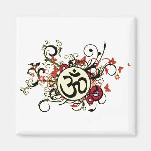 Buddhist Floral Om Refrigerator Magnets