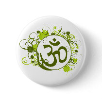 Buddhist Green Floral Om Pins
