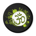 Buddhist Green Floral Om magnets