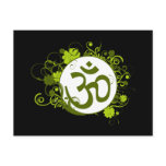 Buddhist Green Floral Om postcards