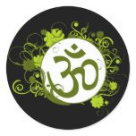 Buddhist Green Floral Om stickers