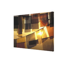 Buddhist prayer flags in the sunset, canvas print
