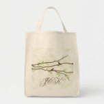 Budding Branches with Birds Tote Canvas Bags
