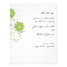 Budding Romance in Olive Green Save the Date Personalized Invitations
