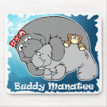 Buddy Manatee Kiss Mousepad
