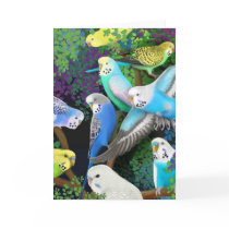 Budgerigars and Ferns Card